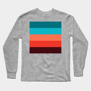 Preppy Pattern Bohemian Chic Turquoise Orange Terracotta  Stripes Long Sleeve T-Shirt